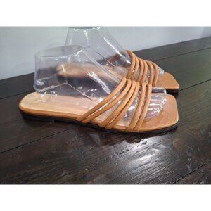 NWOB Frame Le Capri Strappy Brown Leather Strappy Slide Sandals/Sz. 10(EU 41)